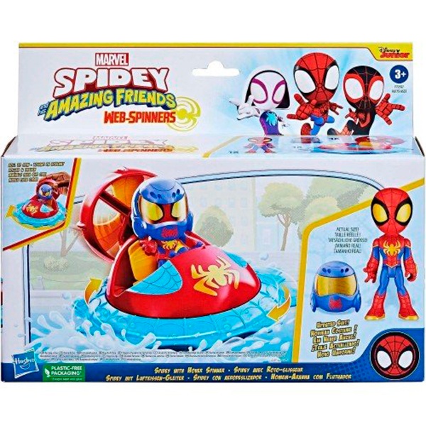 Marvel Figura Spidey con Aeroeslizador Web-Spinners - Imagen 1