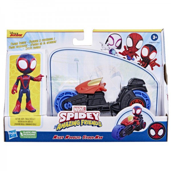 Spiderman Figura Miles Morales con Moto - Imagen 1
