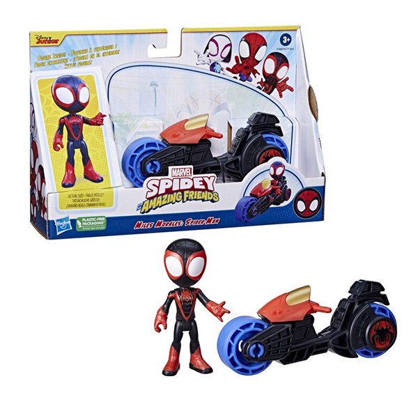 Spiderman Figura Miles Morales con Moto - Imagen 2