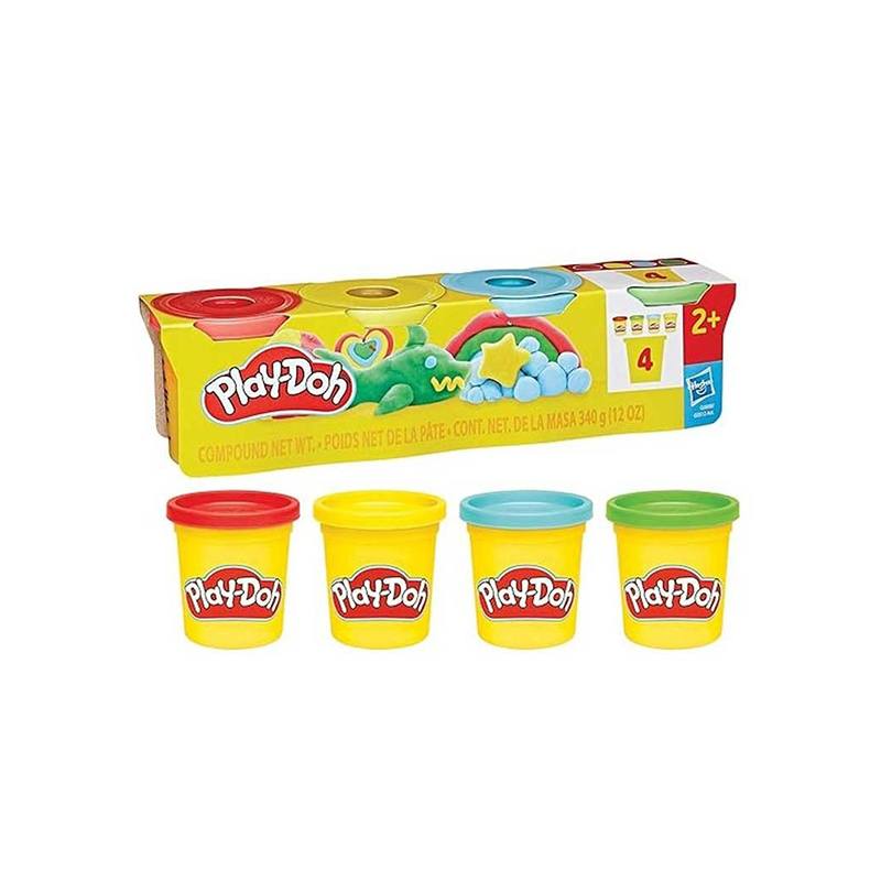 Play-Doh Pack 4 Frascos de Plasticina Cores Clássicas