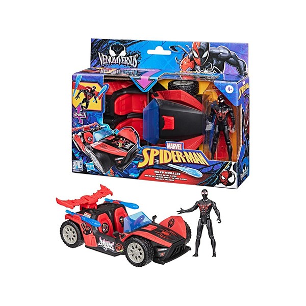 Spiderman VenomVersus carro com figura Miles Morales
