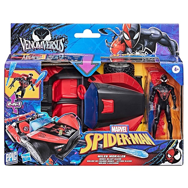Spiderman VenomVersus carro com figura Miles Morales - Imagem 1