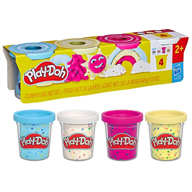 Play-Doh Pack 4 Botes Colores Confeti