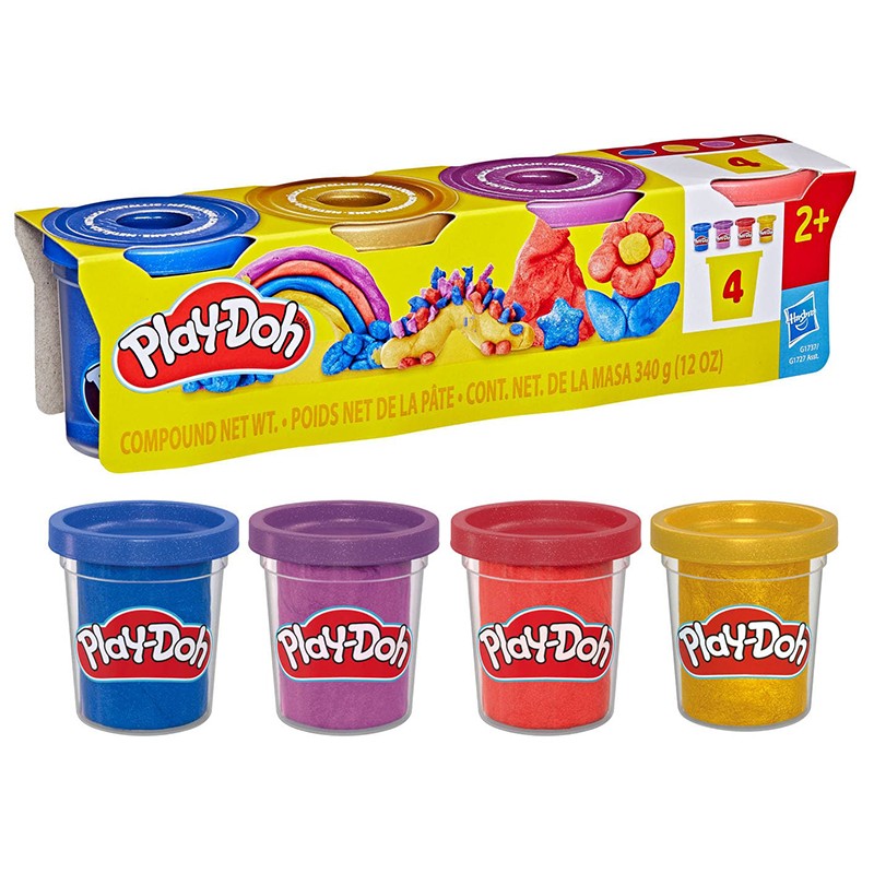 Play-Doh Pack 4 Botes Colores Metálicos