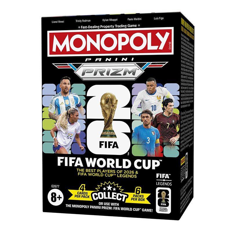Jogo Monopoly Panini Prizm Copa do Mundo da FIFA Caixa de Cartas