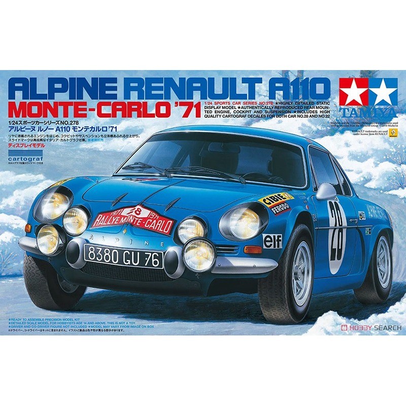 Maquete Tamiya Carro Renault Alpine Monte-Carlo 71 1:24