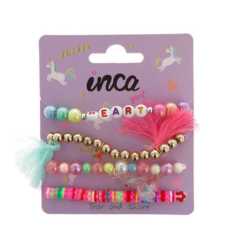 Conjunto de 4 Pulseiras Elásticas com Adornos