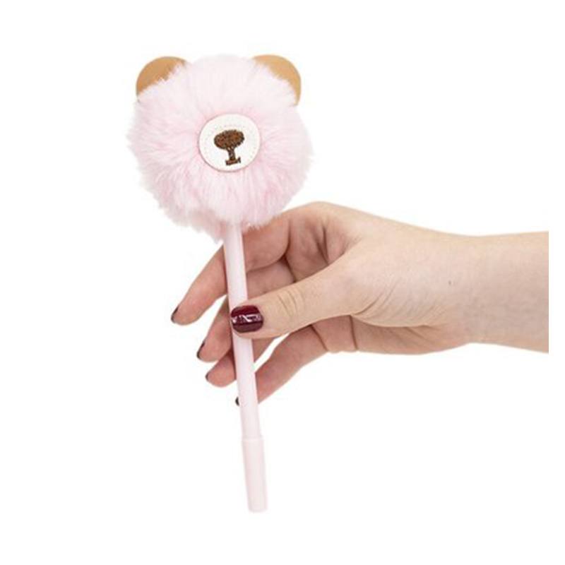 Caneta Urso de Pelúcia Rosa