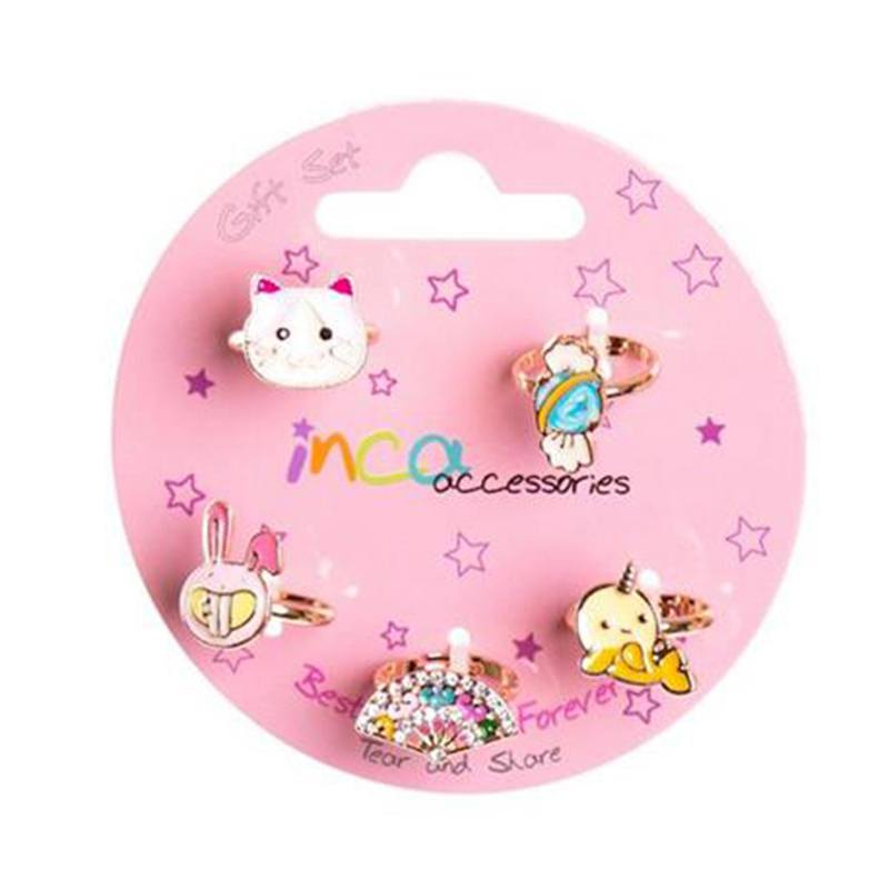 Conjunto de 5 Anéis Dourados