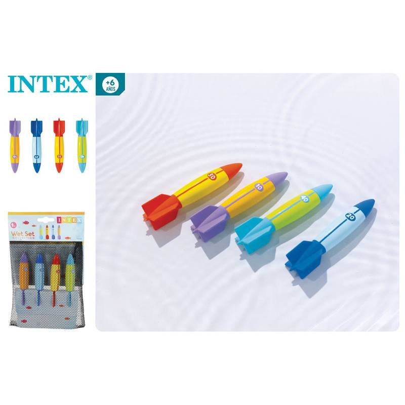 Intex - Juego acuático conjunto 4 Torpedos Colores - Imagen 7