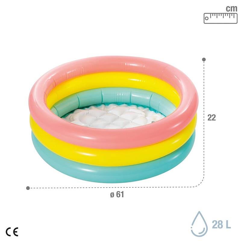Intex - Piscina bebé Sunset 3 Aros-Colores 61cm - Imagen 2
