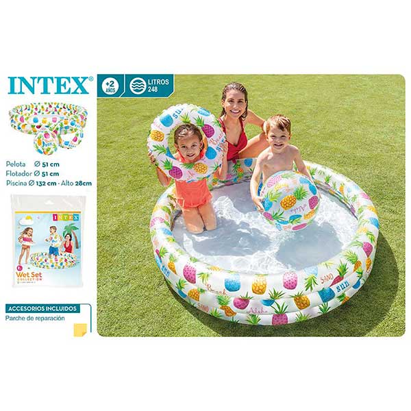 Intex Conjunto de Agua: piscina, flotador y pelota - Imagen 1