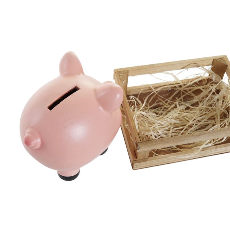 Hucha Cerdito Rosa de Cerámica 15cm - Imatge 2