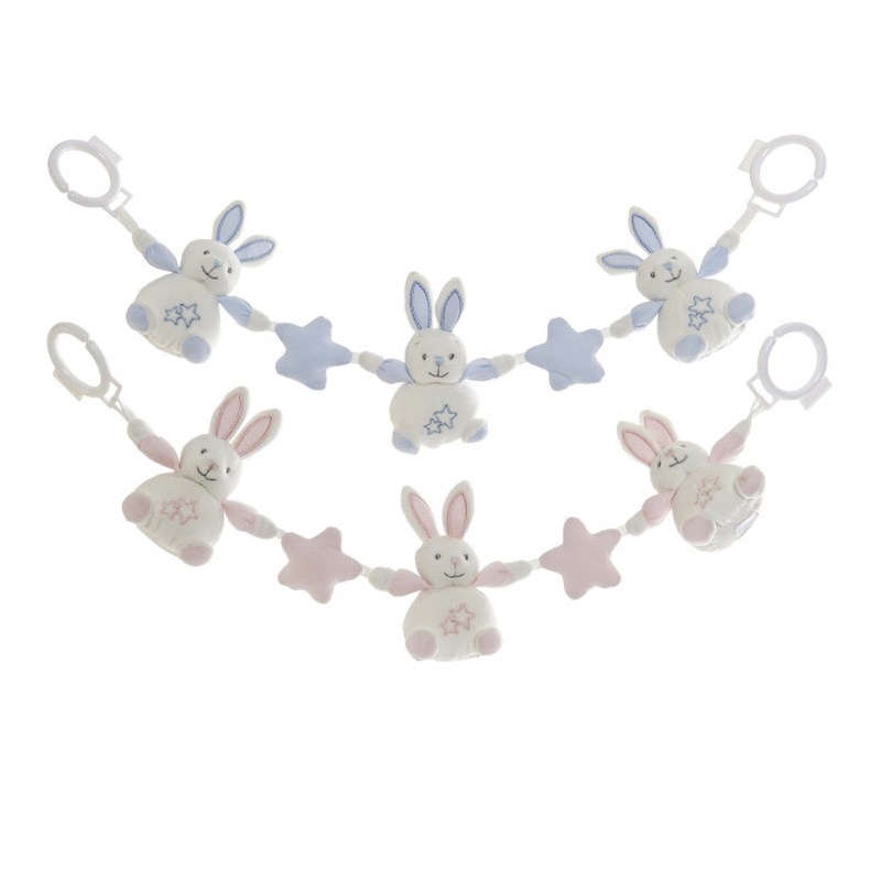 Tira Coelhinhos de Pelúcia para Carrinho 62cm