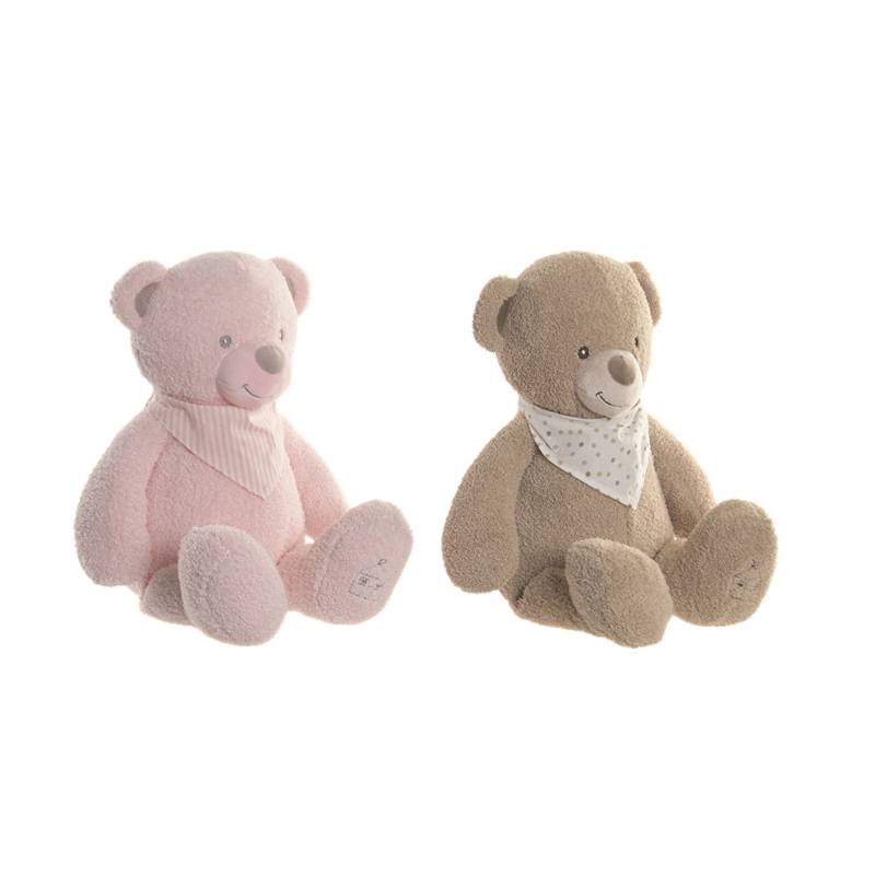 Peluche Urso com Lenço Rosa - Castanho 50cm