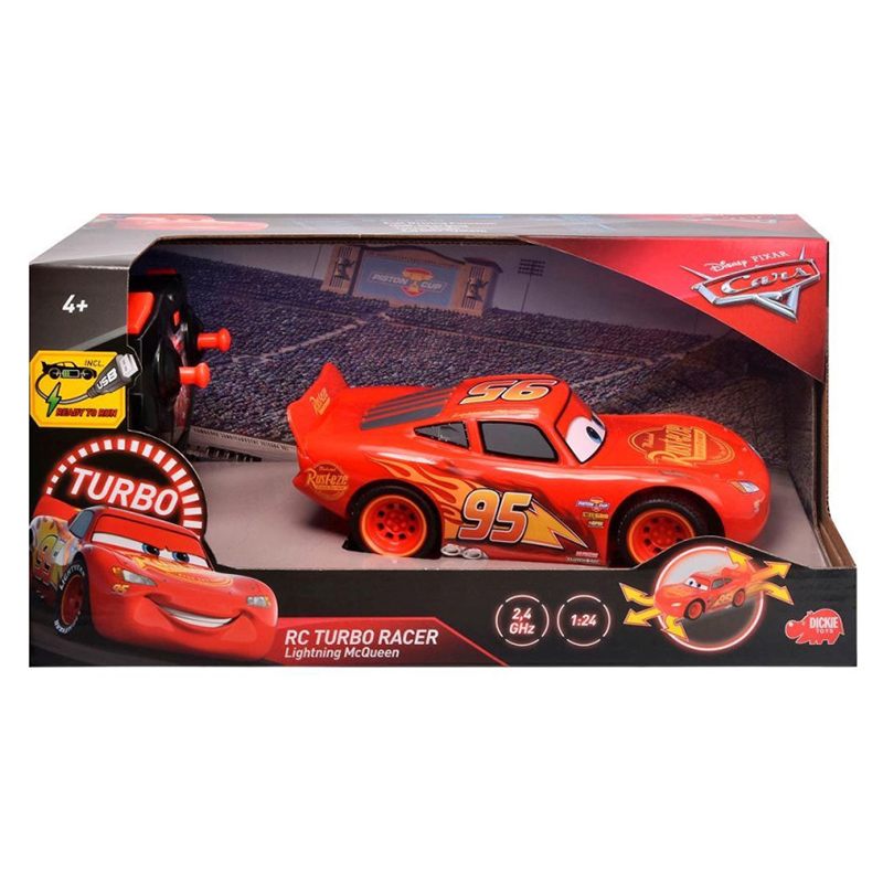 Cars Carro RC McQueen Turbo Racer 1:24