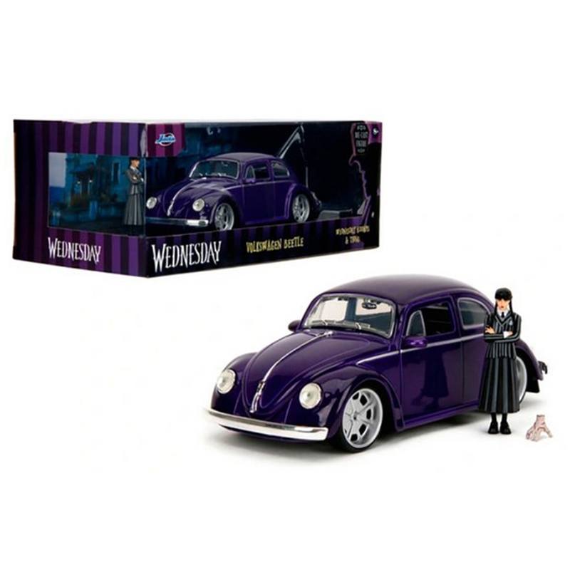 1972 Volkswagen Escarabajo 1:24 con la figura de metal de Wednesday Adams