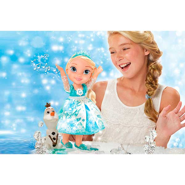 Muñeca Elsa Frozen Vestido Luminoso 35cm - Imagen 1