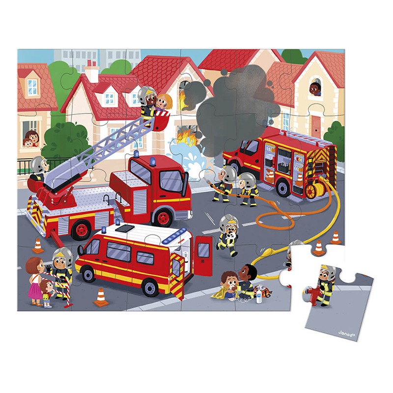 Janod Puzzle Bomberos 24p - Imagen 1