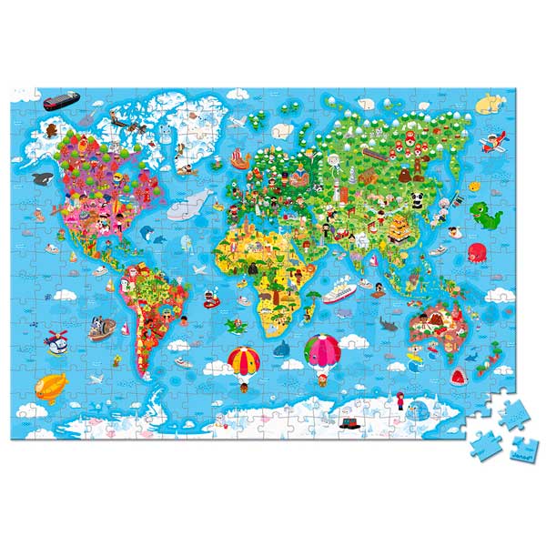 Janod Puzzle Gigante Atlas Mundial 300p - Imagen 1