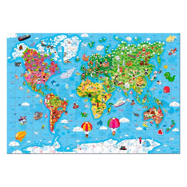 Janod Puzzle Gigante Atlas Mundial 300p - Imagen 2