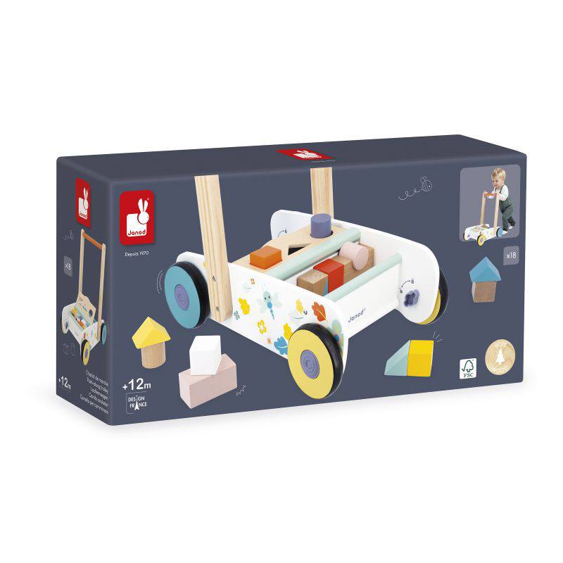Janod Pure Carrito Andador de Madera - Imagen 4