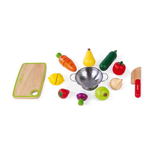 Janod Set Frutas y Verduras Madera y Velcro - Imagen 4