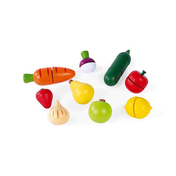 Janod Set Frutas y Verduras Madera y Velcro - Imatge 6