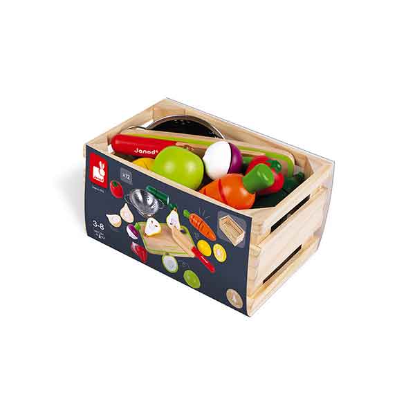 Janod Set Frutas y Verduras Madera y Velcro - Imatge 8