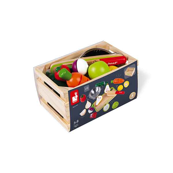Janod Set Frutas y Verduras Madera y Velcro - Imagen 9