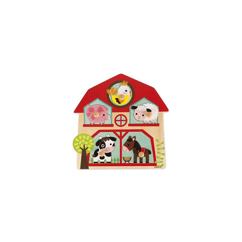 Janod Encaixe com Sons de Animais de Quinta