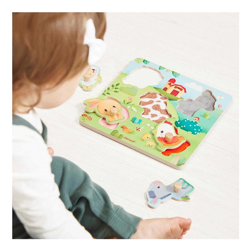 Janod Puzzle Táctil Granja 5p - Imagen 3