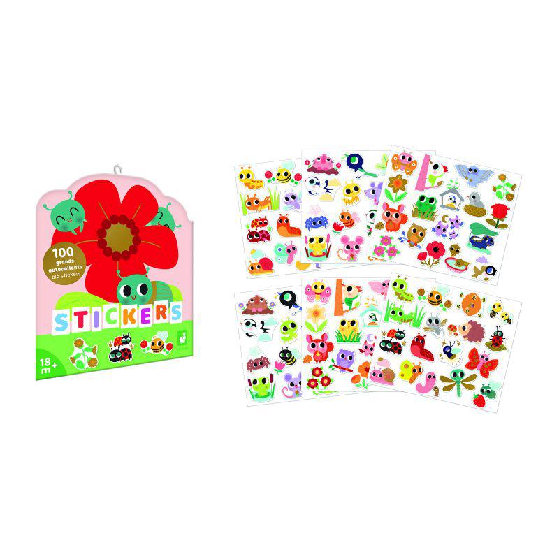 Janod 100 Pegatinas Animales Pequeños