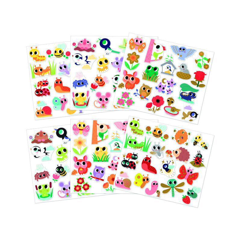 Janod 100 Pegatinas Animales Pequeños - Imagen 1