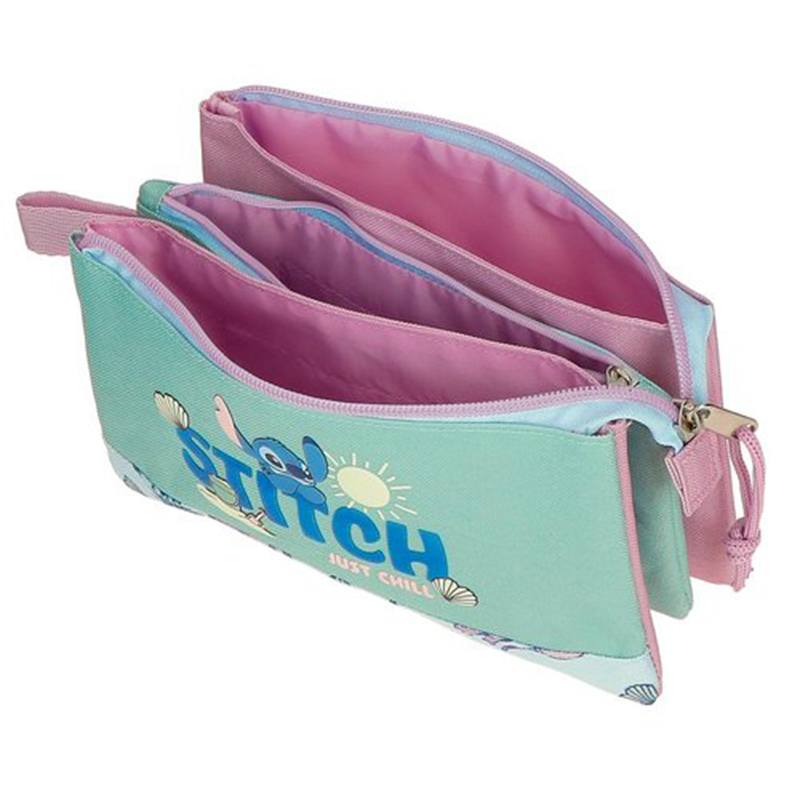 Stitch Estuche Triple Just Chill 22cm - Imagen 3