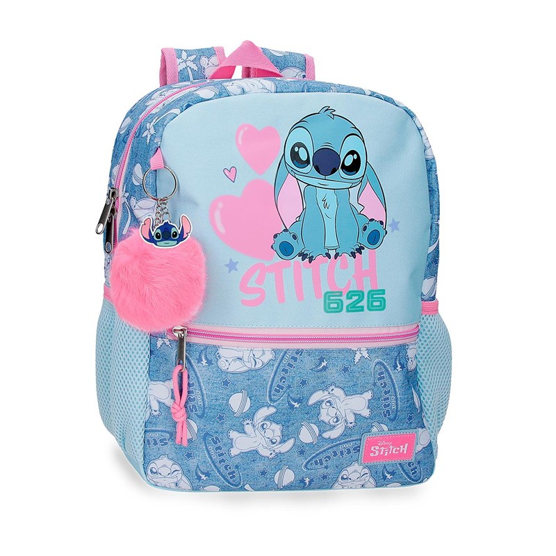Stitch Mochila Adaptable Stitch Hearts 33cm