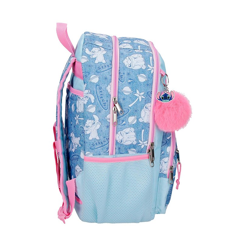 Stitch Mochila Adaptable Stitch Hearts 2 Cremalleras 44cm - Imagen 1