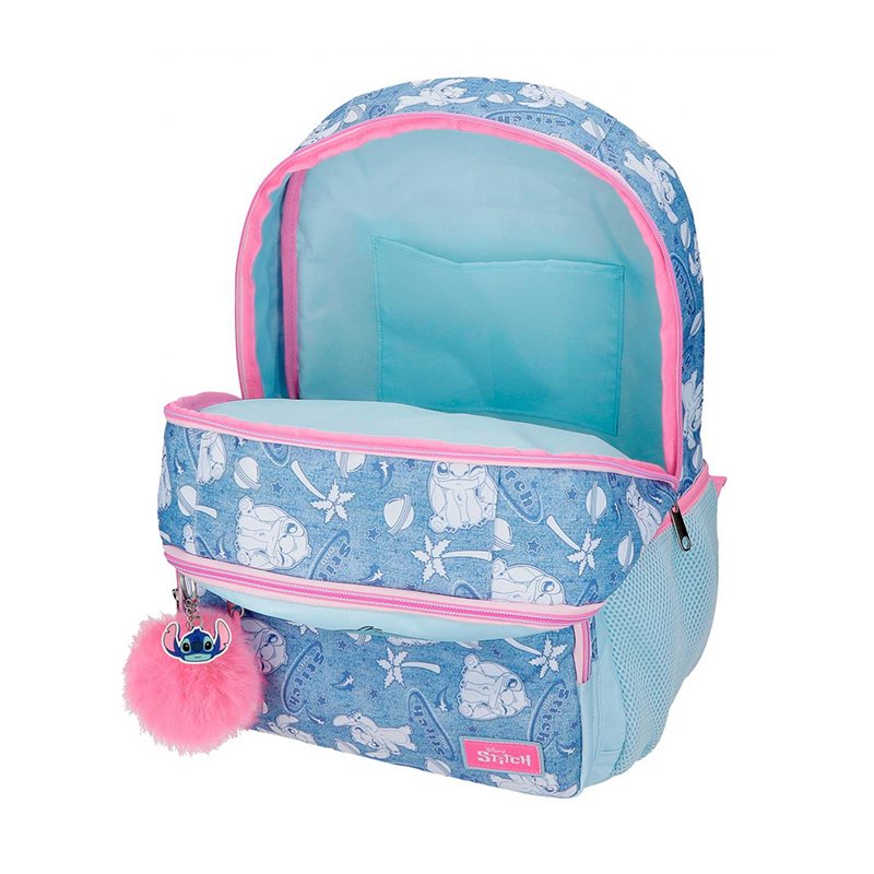 Stitch Mochila Adaptable Stitch Hearts 2 Cremalleras 44cm - Imagen 3