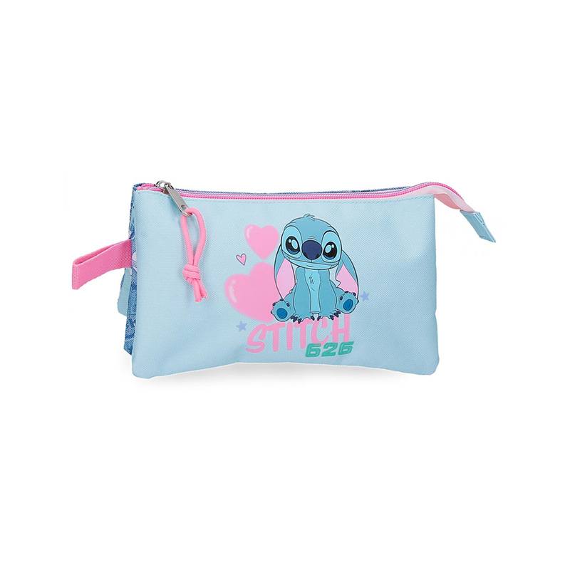 Stitch Estuche 3 Cremalleras Stitch Hearts 22cm