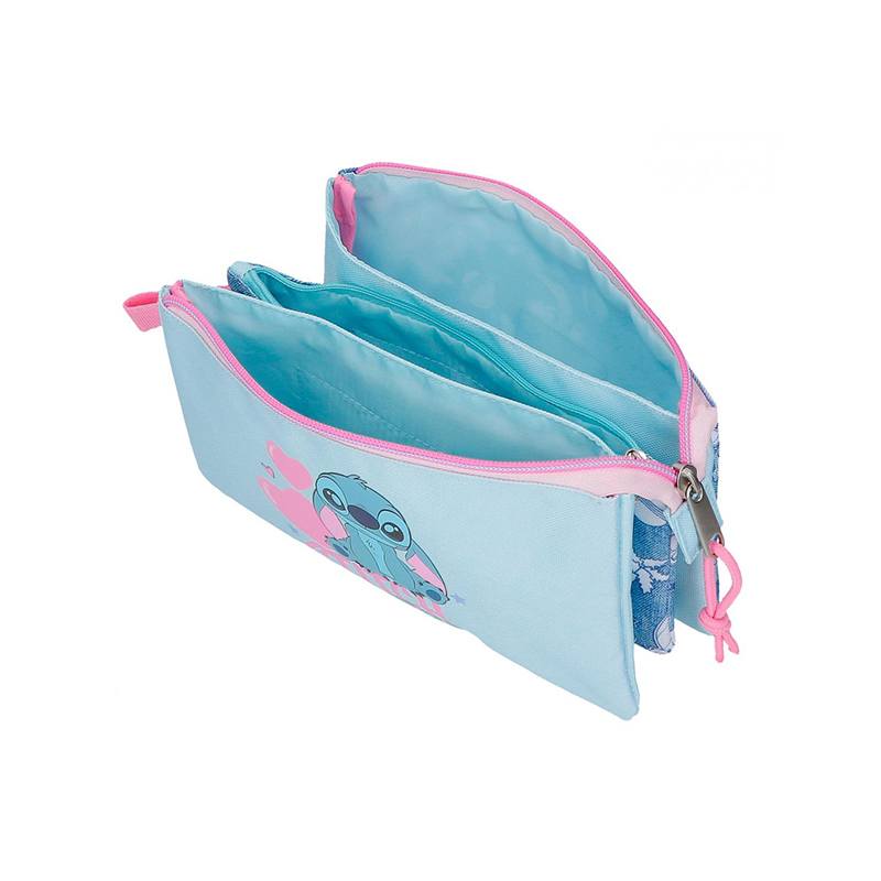 Stitch Estuche 3 Cremalleras Stitch Hearts 22cm - Imagen 3