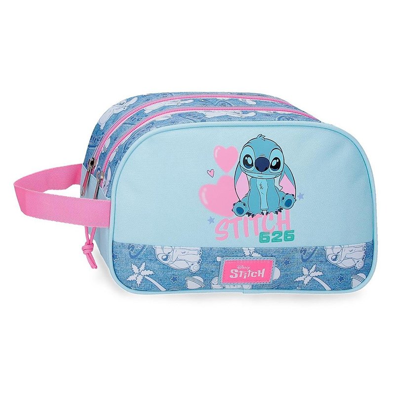 Stitch Neceser 2 Compartimentos Stitch Hearts 26cm