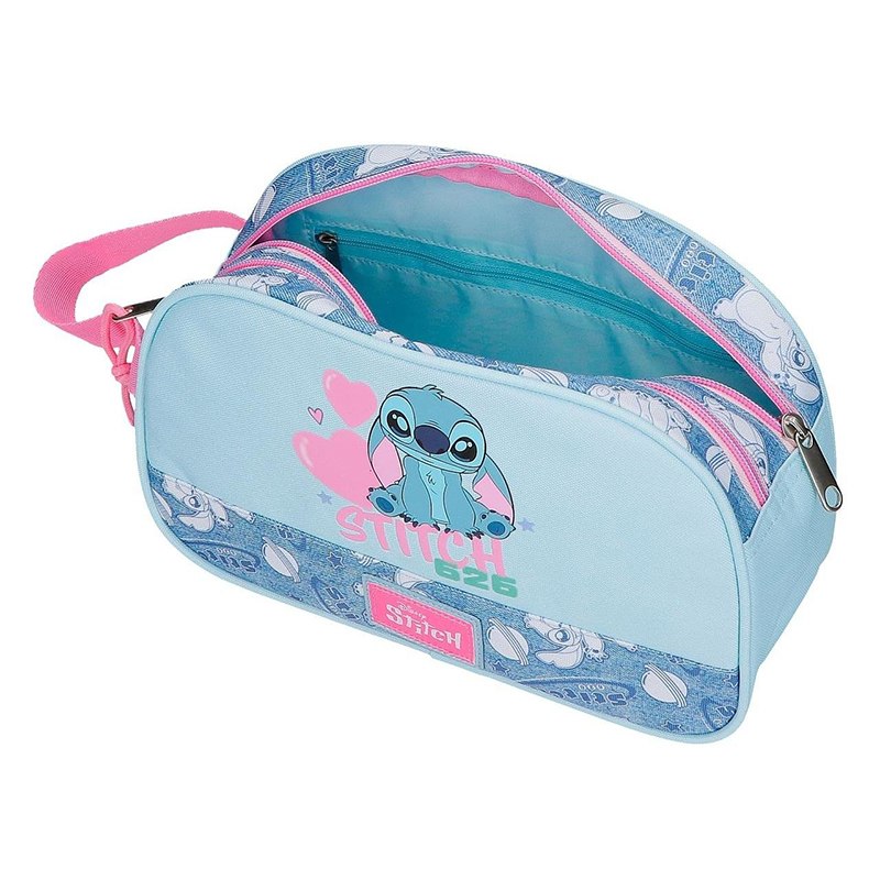 Stitch Neceser 2 Compartimentos Stitch Hearts 26cm - Imagen 3