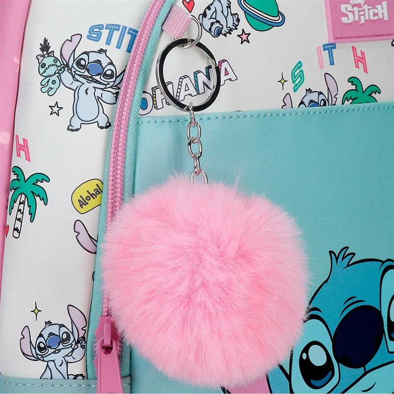 Stitch Mochila Escolar Doble Little Destruction Adaptable a Carro 42cm - Imagen 3