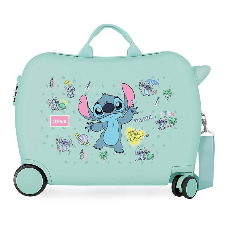 Stitch - Maleta infantil 2 ruedas multidireccionales Little Destruction ABS rígida 34L 50cm