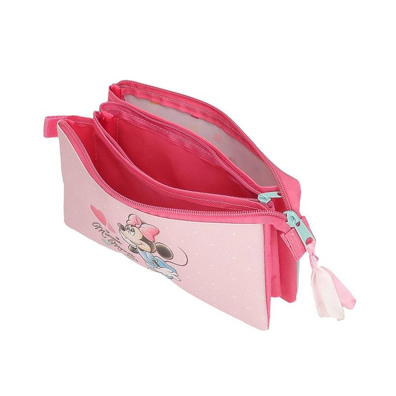 Minnie Estuche Tres Cremalleras Imagine Rosa 22cm - Imagen 4