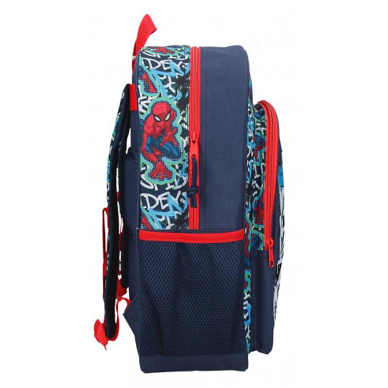 Spiderman Mochial escolar infantil Graffity Adaptable a Carro 40cm - Imagen 1