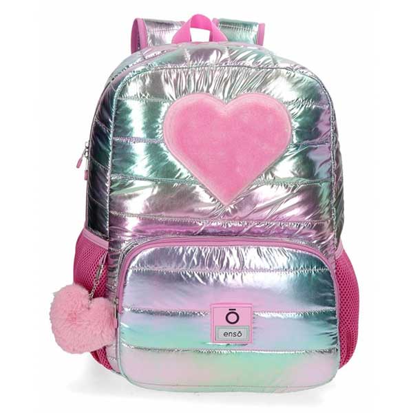 Joumma Bags Mochila Escola Enso Fancy Coração Rosa 42cm - Imagem 1