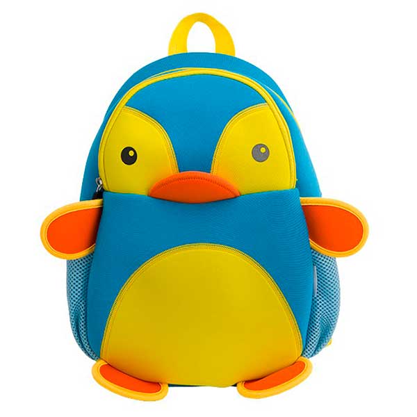 Mochila Infantil Neopreno Pinguino Azul 34cm - Imagen 1