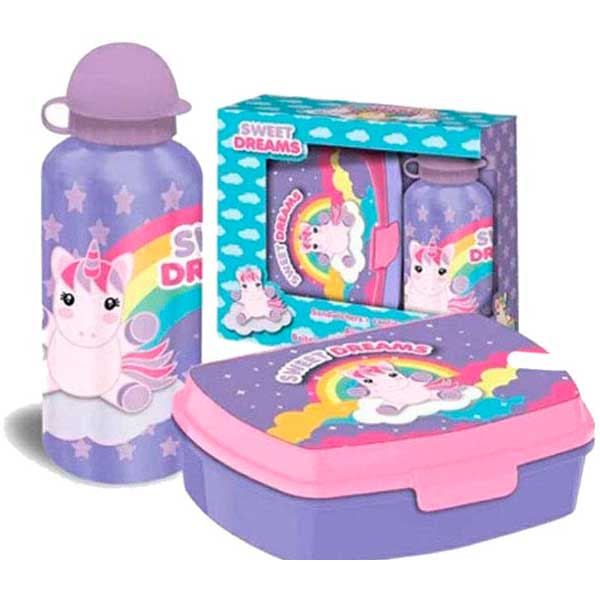Sandwichera Unicornio Rainbow Con 3 Compartimentos Para Niños