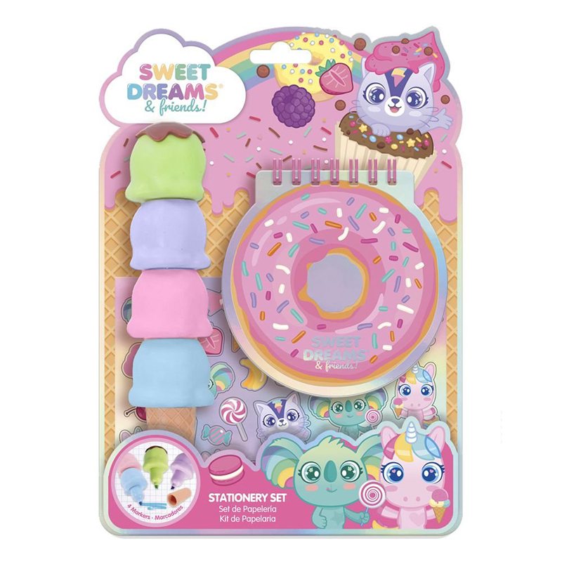 Set de Papelería Cuaderno y Rotuladores Helados Sweet Dreams